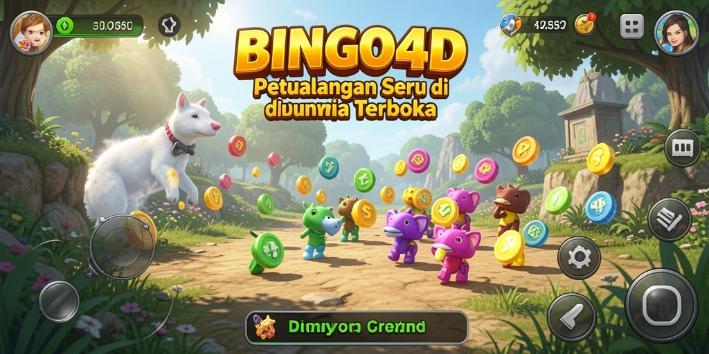 Tangkapan layar menunjukkan pemain menjelajahi dunia terbuka yang menakjubkan di BINGO4D.