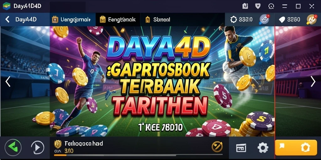 Screenshot gameplay utama DAYA4D menampilkan antarmuka Sportsbook yang menarik.