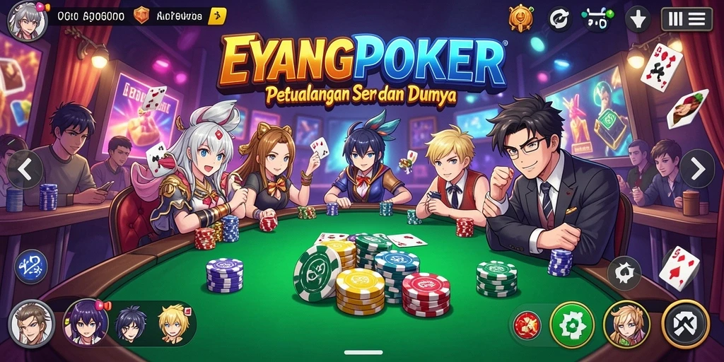 Menampilkan gameplay seru di dunia Anime EYANGPOKER.