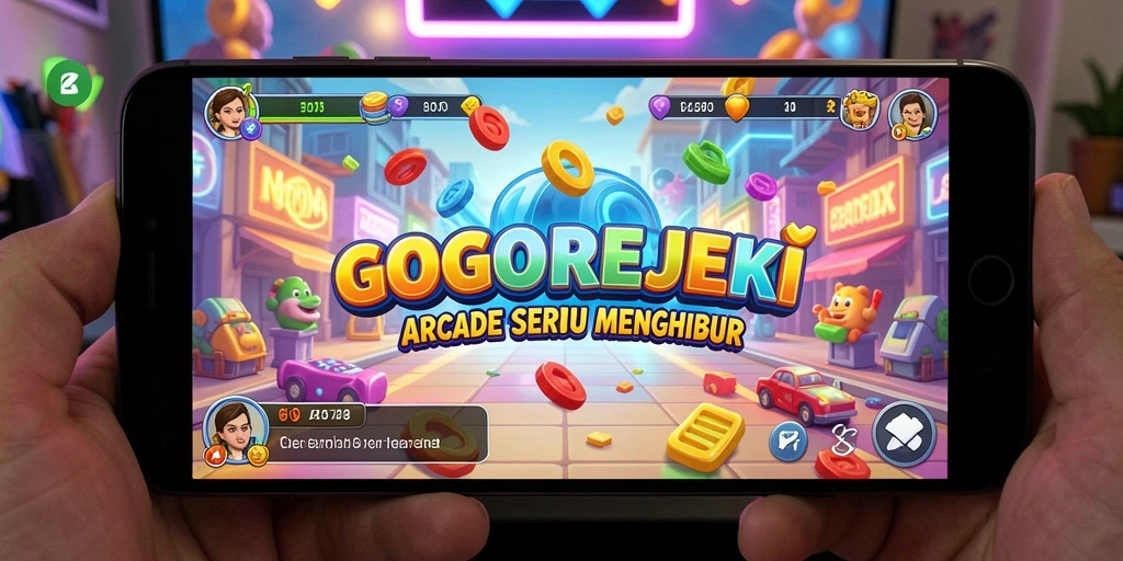Screenshot gameplay seru GOGOREJEKI dengan karakter yang bergerak cepat.