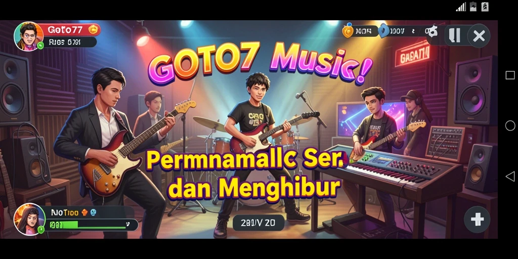 Tampilan menawan dari gameplay GOTO77 yang penuh warna dan musik.