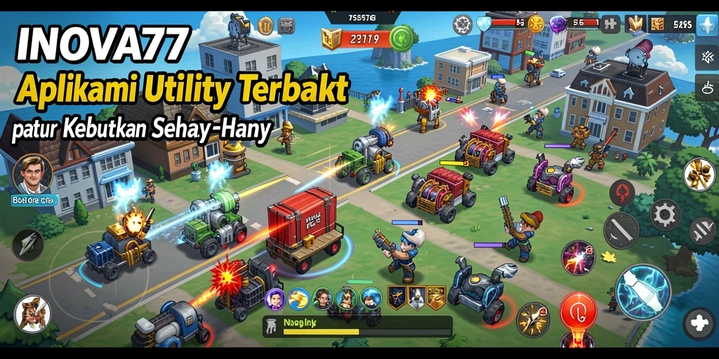 Screenshot INOVA77 menampilkan fitur-fitur utama dalam aplikasi Utility.