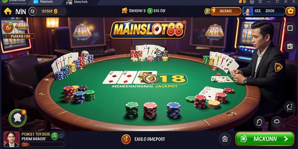 Tampilan gameplay seru dalam aplikasi Poker MAINSLOT88.