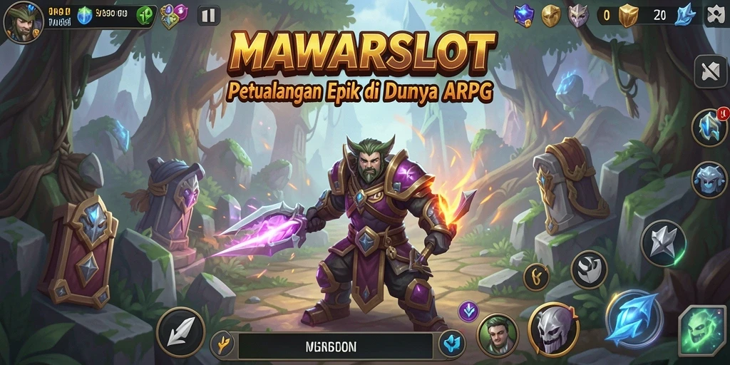Screenshot utama menampilkan aksi gameplay seru di <strong>MAWARSLOT</strong>.