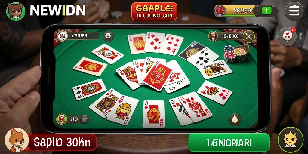 Tampilan gameplay Gaple yang mengasyikkan di NEWIDN.