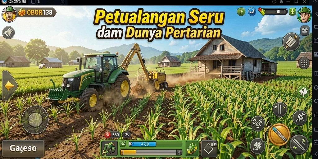 Screenshot utama OBOR138 menampilkan suasana pertanian yang indah.