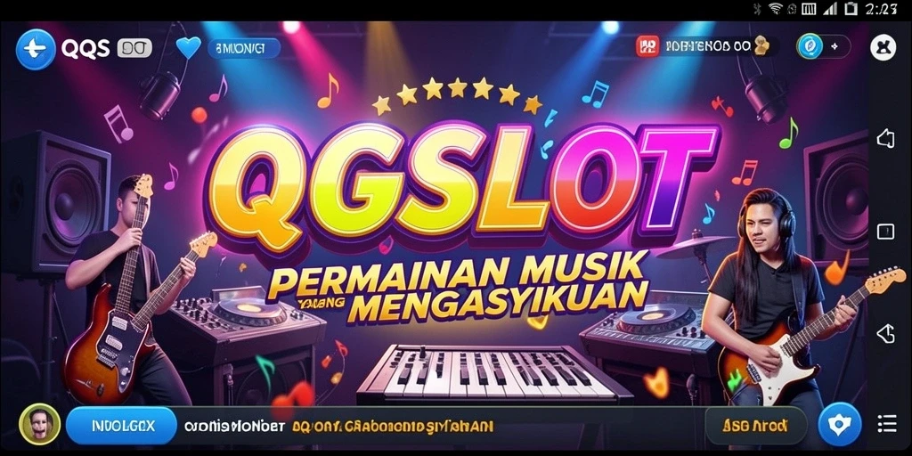 Screenshot dari gameplay QQSLOT yang menampilkan tantangan musik yang seru.
