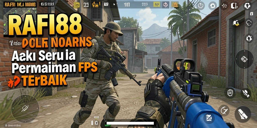 Screenshot menampilkan aksi intens dalam permainan FPS RAFI88.