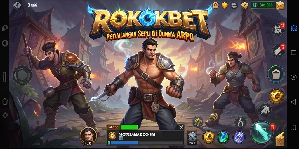 Tampilan gameplay ROKOKBET dengan pertarungan seru dalam dunia ARPG.