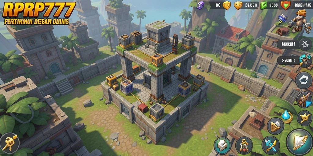 Menampilkan gameplay intens RPRP777 dalam pertahanan menara.