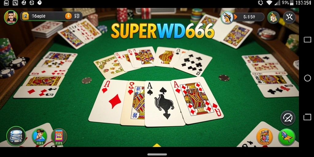 Tampilan gameplay Gaple yang seru di SUPERWD666.