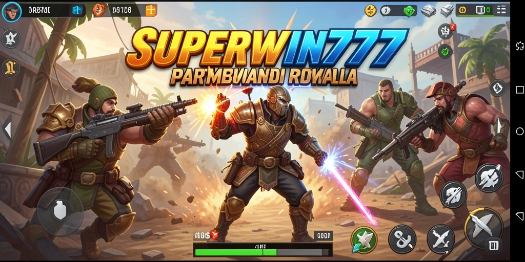 Tampilan gameplay seru dalam SUPERWIN777 Battle Royale.