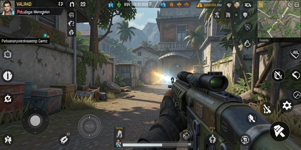 Screenshot dari gameplay seru VALIR4D dengan aksi tembak menembak yang intens.
